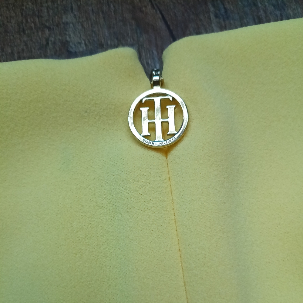Tommy Hilfiger Sleeveless Yellow & Navy Striped Dress Size 10 - Picture 5 of 6